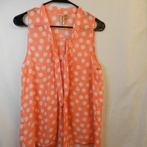 Eyeshadow pink and white polka dot tank Size M Polyester Casual summer vacation